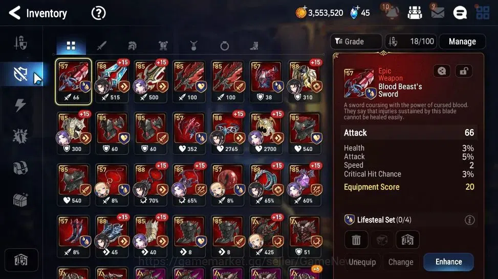Epic Seven Accounts Mid-Tier GLOBAL Unverif|New Era|3 ML(School Nurse Yulha,J Kise,BW Iseria)+Setsuka,Landy,Fenne|PoH 9