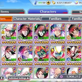 Bleach: Brave Souls Accounts High-End Global|BP 998+1K CC|59K Orb|Lv 200(TYBW26 Byakuya,Rukia,11th