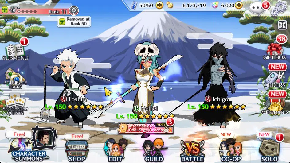 Bleach: Brave Souls Accounts Mid-Tier [GLOBAL]6K Orbs+Fresh All Story|Nelliel Orient,Kon New Year,Toshiro Fierce,Genryusai