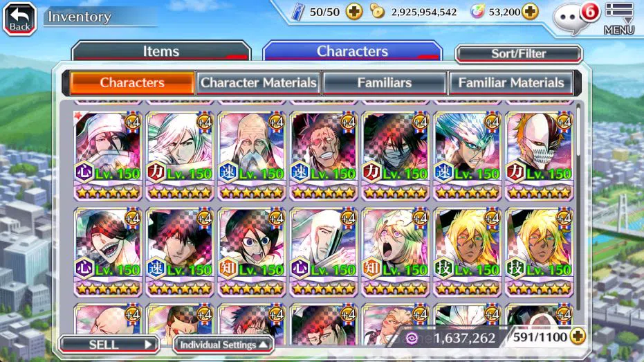Bleach: Brave Souls Accounts Mid-Tier GLOBAL 53K Orb|Rukia 10Th, Kenpachi+Ichigo 9Th,SoulRaper (Shunsui,Jushiro), Jushiro 10