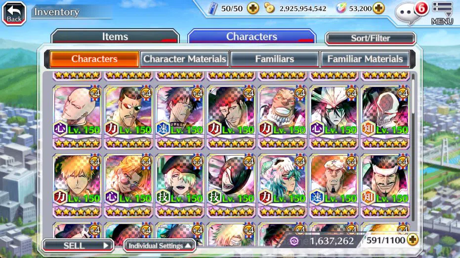 Bleach: Brave Souls Accounts Mid-Tier GLOBAL 53K Orb|Rukia 10Th, Kenpachi+Ichigo 9Th,SoulRaper (Shunsui,Jushiro), Jushiro 11