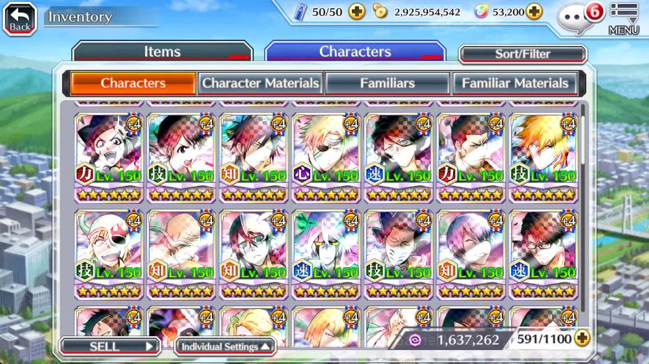 Bleach: Brave Souls Accounts Mid-Tier GLOBAL 53K Orb|Rukia 10Th, Kenpachi+Ichigo 9Th,SoulRaper (Shunsui,Jushiro), Jushiro 12
