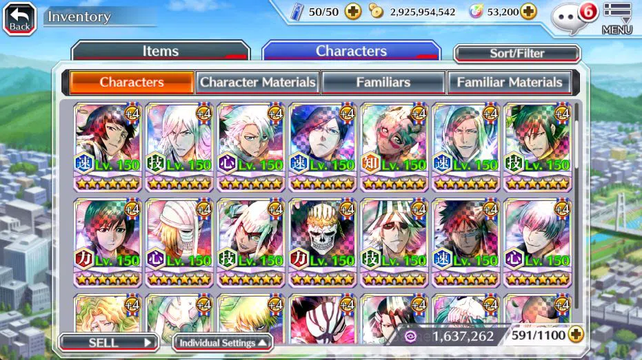 Bleach: Brave Souls Accounts Mid-Tier GLOBAL 53K Orb|Rukia 10Th, Kenpachi+Ichigo 9Th,SoulRaper (Shunsui,Jushiro), Jushiro 13