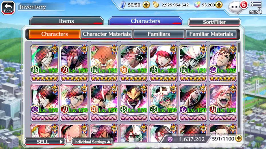 Bleach: Brave Souls Accounts Mid-Tier GLOBAL 53K Orb|Rukia 10Th, Kenpachi+Ichigo 9Th,SoulRaper (Shunsui,Jushiro), Jushiro 14
