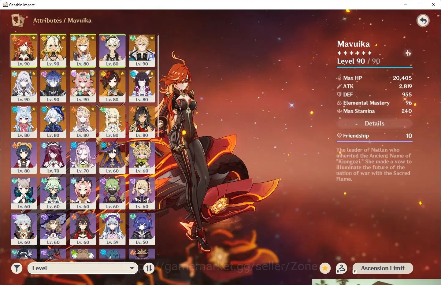 Genshin Impact Accounts Others ASIA|23 5*CHAR + 11 5*Wpn | Premium Mavuika (Mavuika, Klee, Yelan, Alhaitham, Nahida, Raiden 1