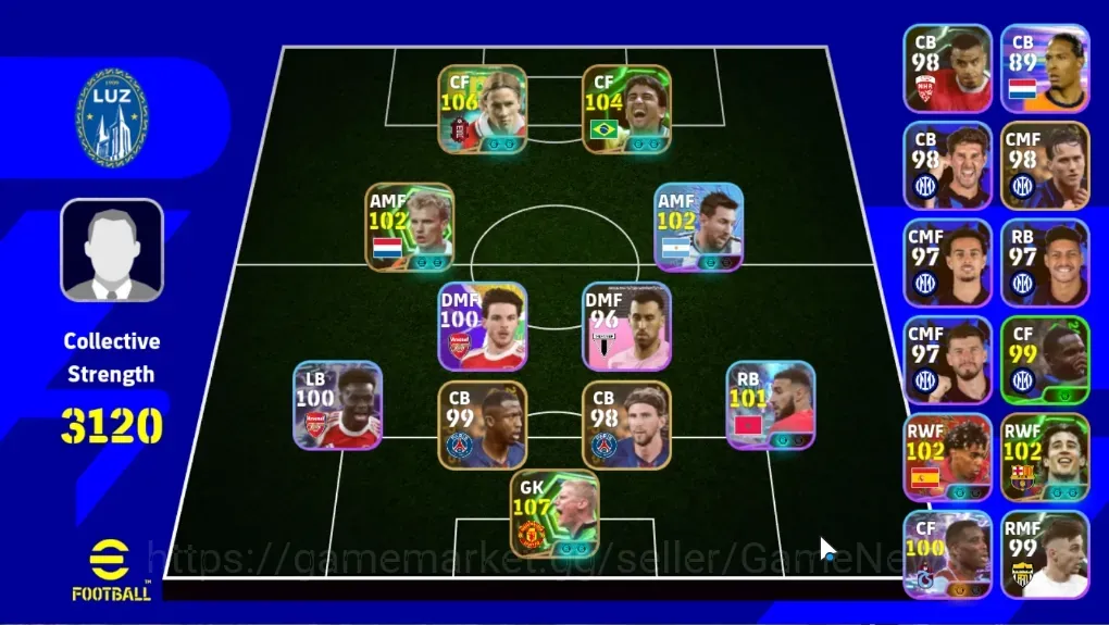 eFootball Accounts Legends & Iconic Players Android|Power 3120|5 Epic Peter Schmeichel,Fernando Torres,Bebeto,Dennis 1