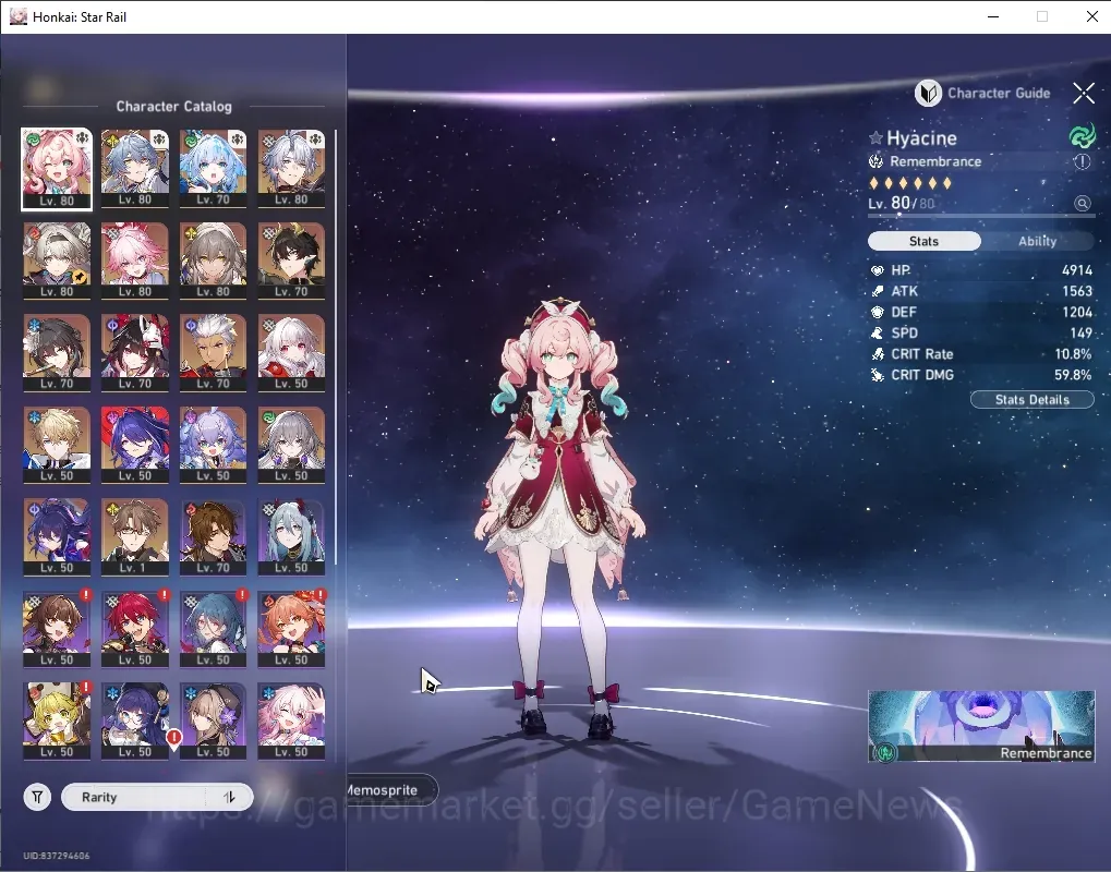 Honkai Star Rail Accounts Others Asia|Free GI|TL 65|2 GC+1,4k Jade|1 Team Prem|12 Limited|Phainon+Sign Archer 1