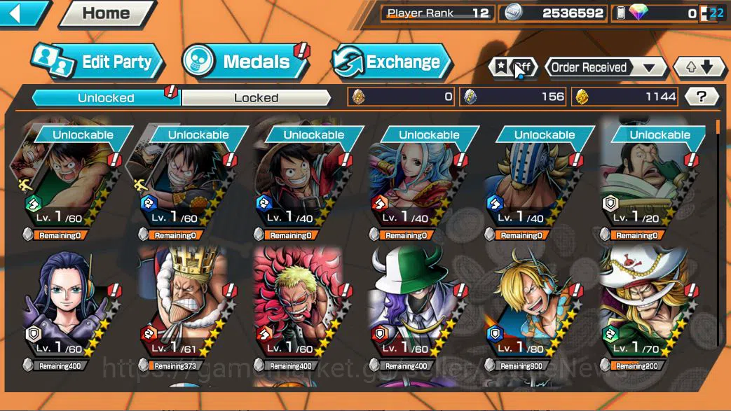 One Piece Bounty Rush Accounts Starter Global|4 EX|KING Pirates D.Roger,Awakened From Rob Lucci,Navy Sakazuki,Blackbeard P 5