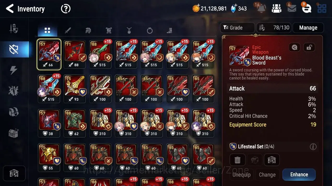 Epic Seven Accounts High-End Global Unverif|9ML(Iylnav, A.Elena,Ruele,LCBellona,Etc.)|PoH+Bless ON|Stigma 1.7K|Stove(ES776Z) 10