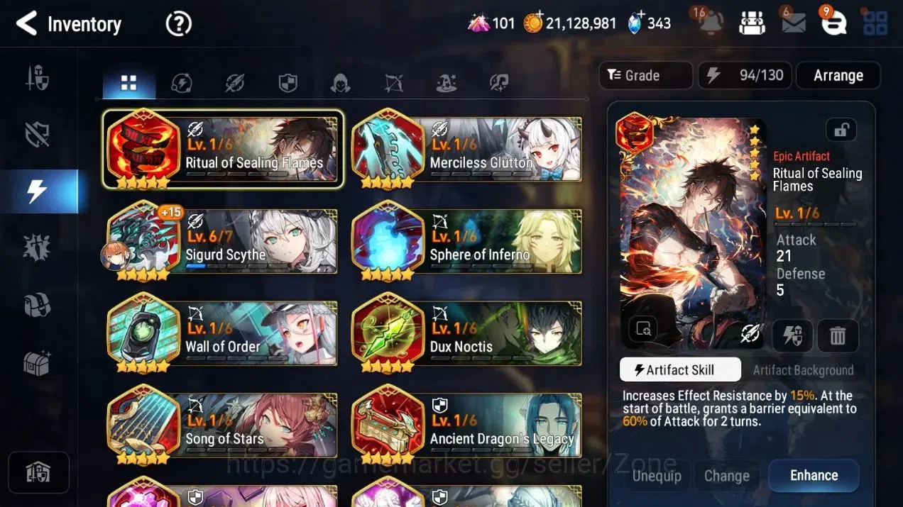 Epic Seven Accounts High-End Global Unverif|9ML(Iylnav, A.Elena,Ruele,LCBellona,Etc.)|PoH+Bless ON|Stigma 1.7K|Stove(ES776Z) 11