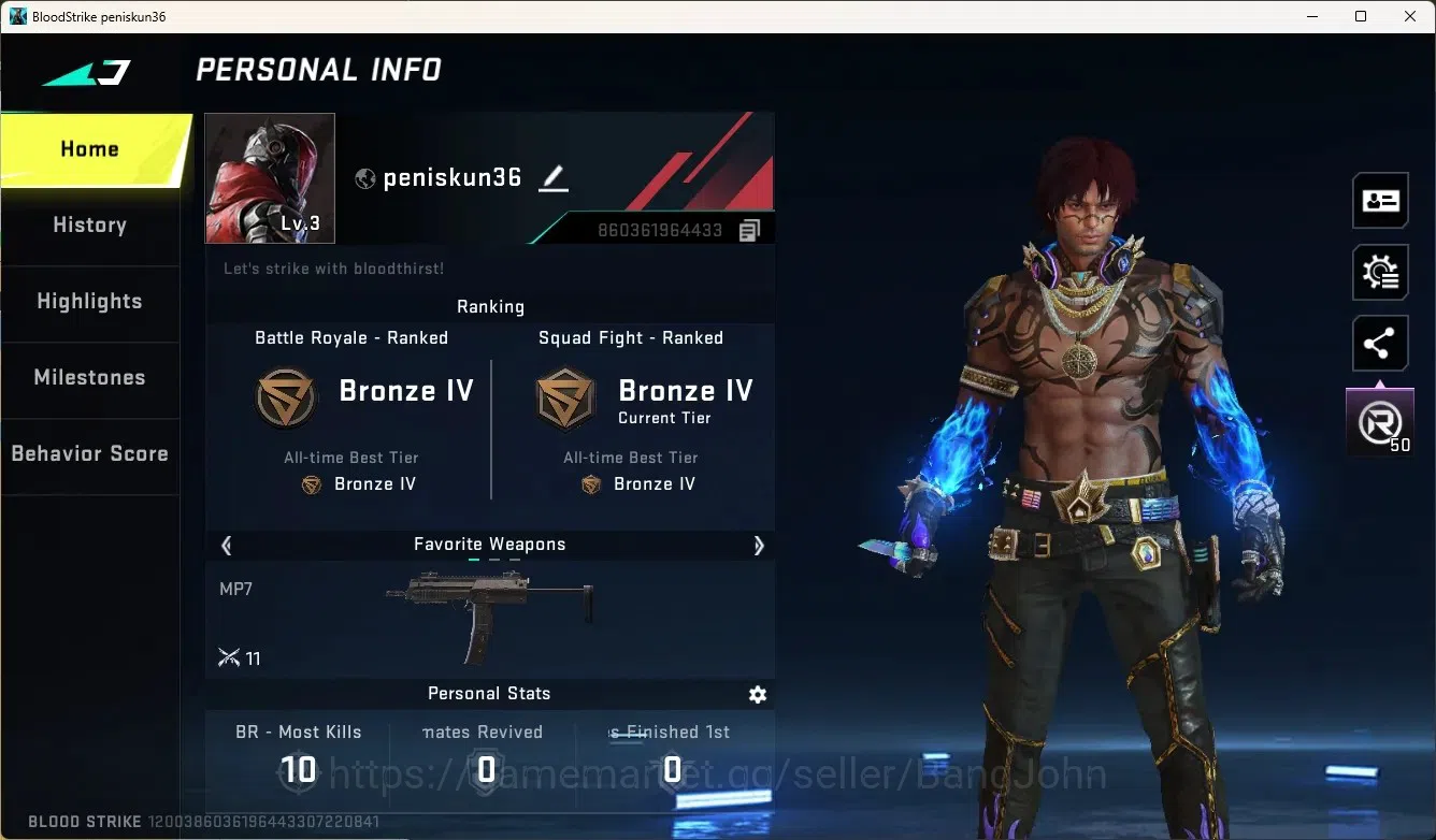 Blood Strike Accounts Rare Skin ASIA|Ultra Melee ButterflyKnife-Synthwave|Ultra Striker Nacho-EDM|1 Legendary Gun|1 1