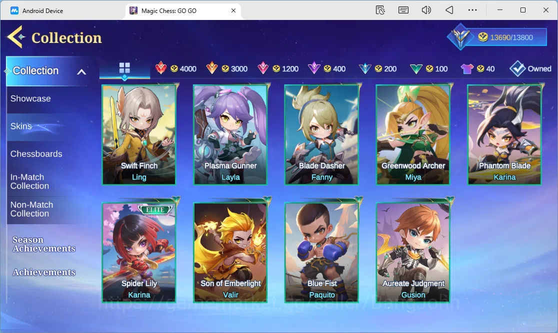 Magic Chess: Go Go Accounts Global|Rank Legend X *10|Historical Best *408|YZ C image 9