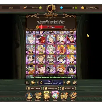 The Seven Deadly Sins: Grand Cross Accounts Endgame GLOBAL|3M CC|37 LS|6 LR,7 UR +Collab Gachia & CrossIf|Nmeli,Cusak,P