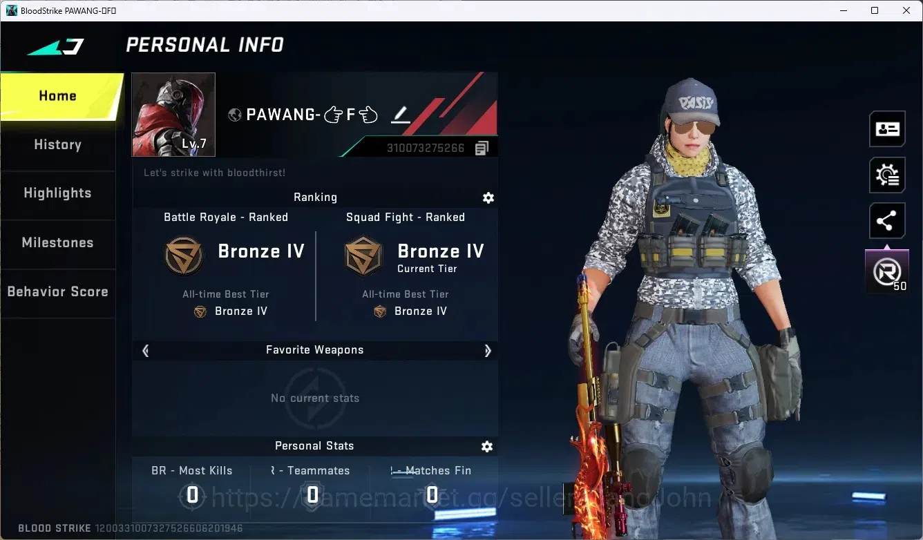 Blood Strike Accounts ASIA | 1 ULTRA GUN: M700-Boitatá | 1 LEGENDARY Col image 1