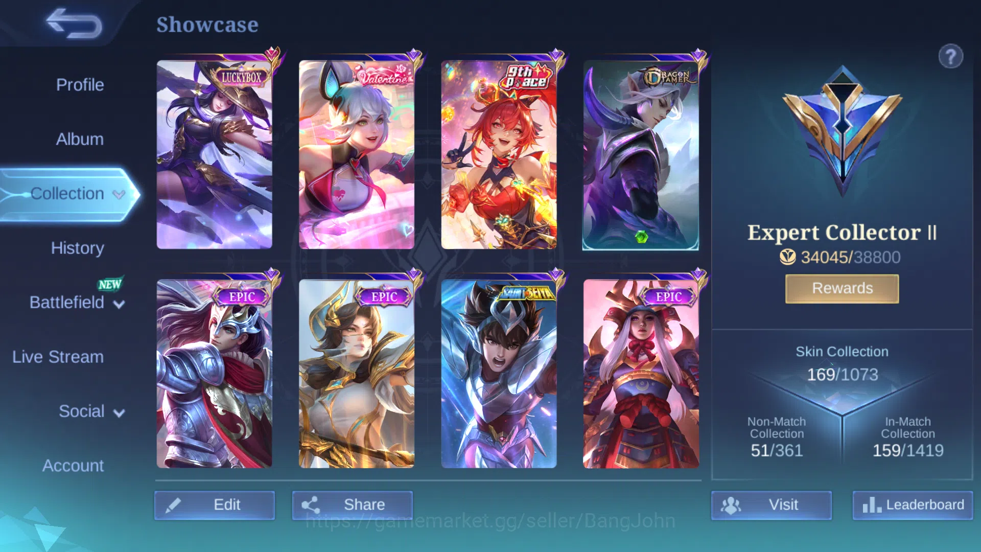 Mobile Legends: Bang Bang Accounts Hero 102 | Skin 169 |LuckyBox Fanny | Valentine Fa image 12