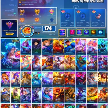 Mobile Legends: Bang Bang Accounts #4283 174 Skins | Julian Megumi Fushiguro (JUJUTSU KAISEN) | Melissa Nobara Kugisaki