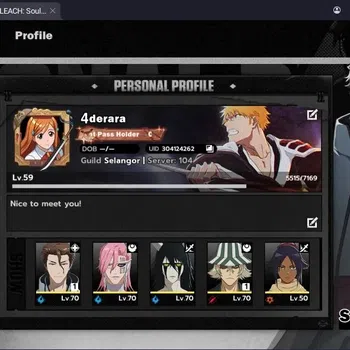 BLEACH: Soul Resonance Accounts Nuverse SEA|Lv.62| 8 SSR 4 Sign