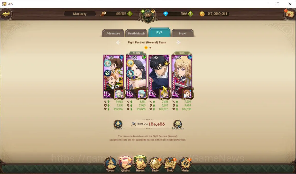 The Seven Deadly Sins: Grand Cross Accounts Midgame Global |3,6M CC|366 Dm+Skip T 1200+|2 LR+13 UR+Collab 7