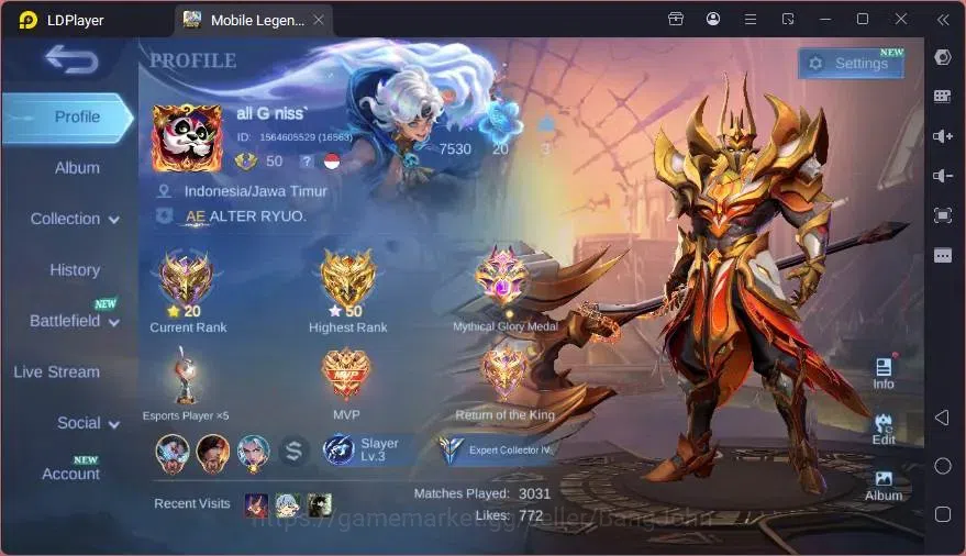 Mobile Legends: Bang Bang Accounts GLOBAL Hero 101 Skin 133 | BLAZING Layla | EPIC Ha image 19