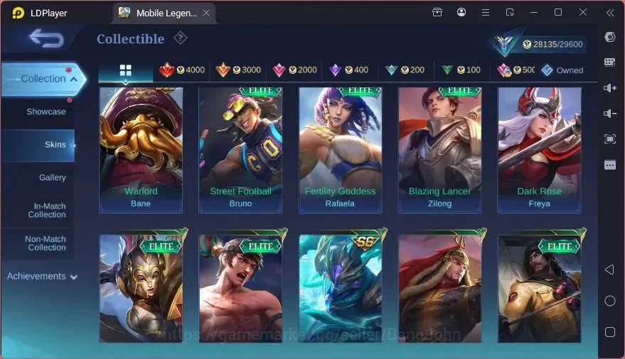 Mobile Legends: Bang Bang Accounts GLOBAL Hero 101 Skin 133 | BLAZING Layla | EPIC Ha image 2