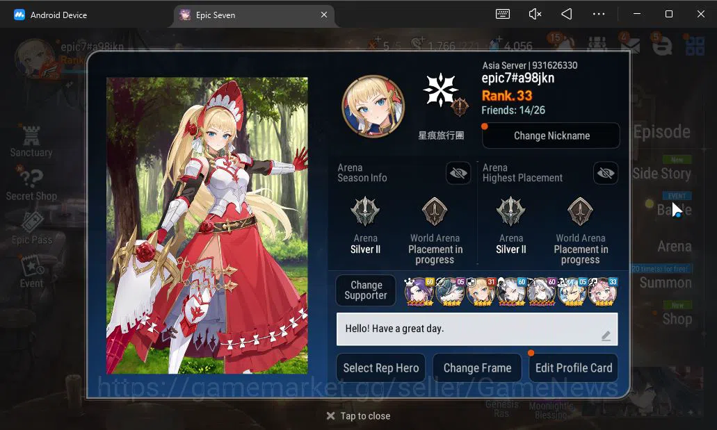 Epic Seven Accounts ASIA Unverif| 7 ML (TE Kayron,DP Aria,BW Iseria,PC image 2