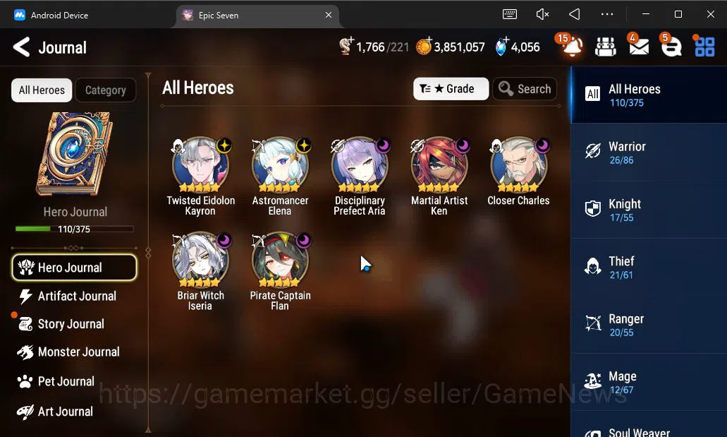 Epic Seven Accounts ASIA Unverif| 7 ML (TE Kayron,DP Aria,BW Iseria,PC image 4