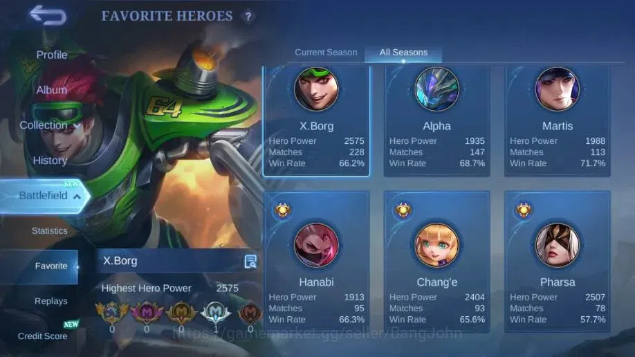 Mobile Legends: Bang Bang Accounts Global|Hero 103 Skin 192|Expert|CC Natalia|KOF Kar image 4
