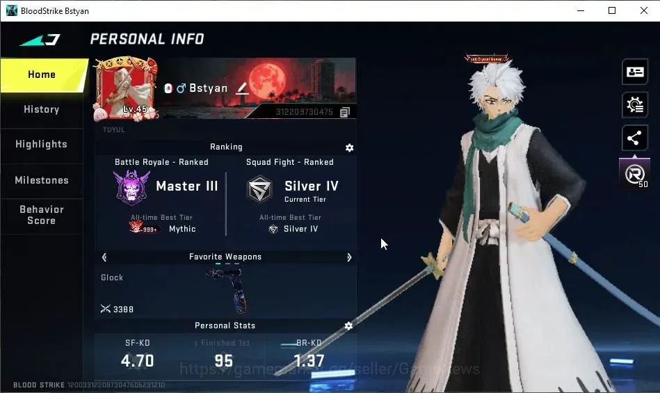 Blood Strike Accounts ASIA|ETERNAL Spear-Relic|Collab BLEACH[Toshiro,Bya image 2
