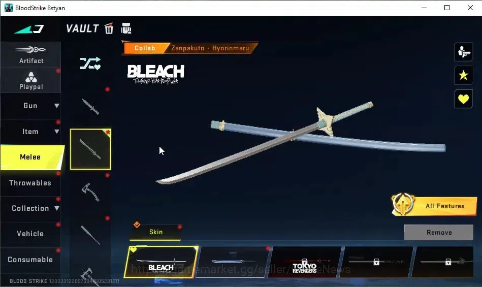 Blood Strike Accounts ASIA|ETERNAL Spear-Relic|Collab BLEACH[Toshiro,Bya image 8