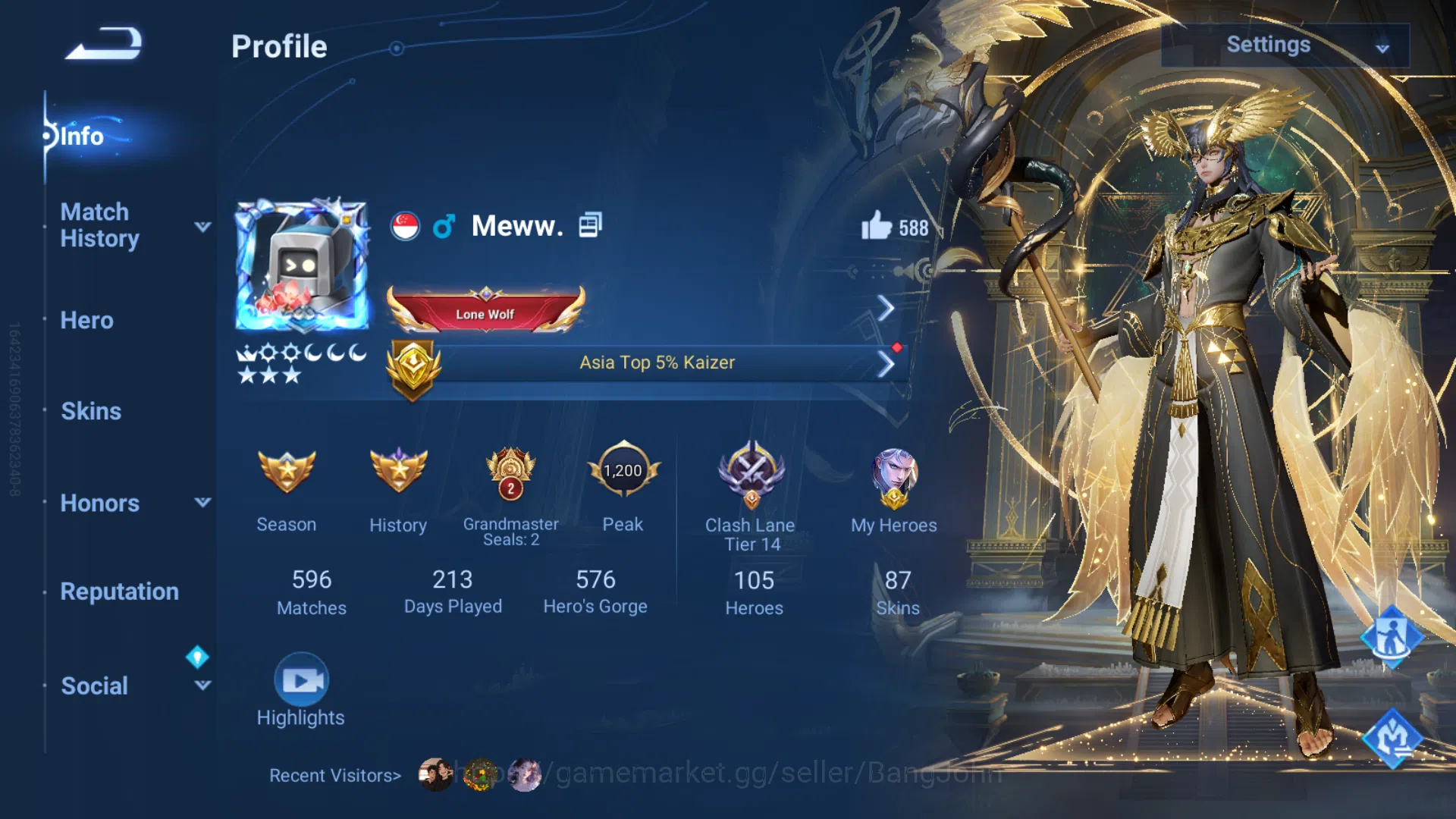 Honor of Kings Accounts Global | LOM Augran , LOM Shi , Sanxingdui Huo Yi image 1