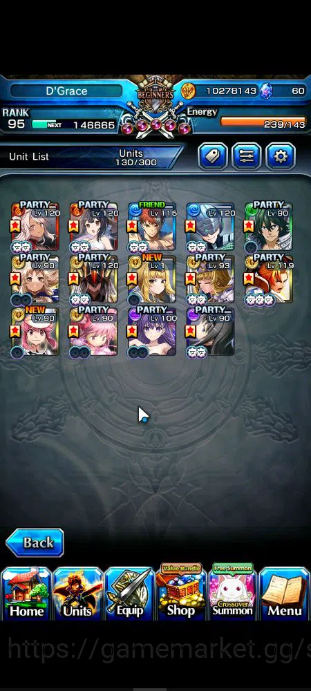Grand Summoners Accounts Mid-Game Global|Rank 95|14 Ascend|InumutaTW,EmiyaTW,Summer Miyu,ChloeTW,Crus 3