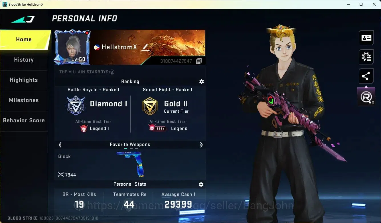 Blood Strike Accounts ASIA| L50 Diamond I|TR Takemichi|EVA SCAR|Ultra VO image 1