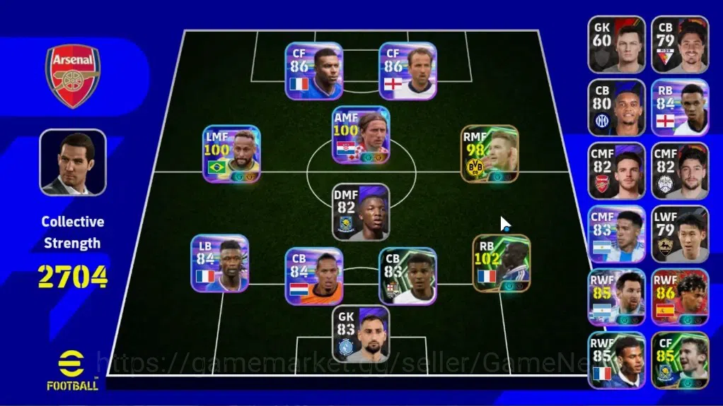 eFootball Accounts Legends & Iconic Players Android|3 Epic Lilian Thuram,Marco Reus,Andriy Shevchenko|5 Show Time Luka 1