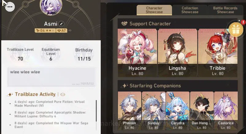 Honkai Star Rail Accounts Asia|TL 70|Phainon,The Herta Premium+3 Sign|17 Lim image 3