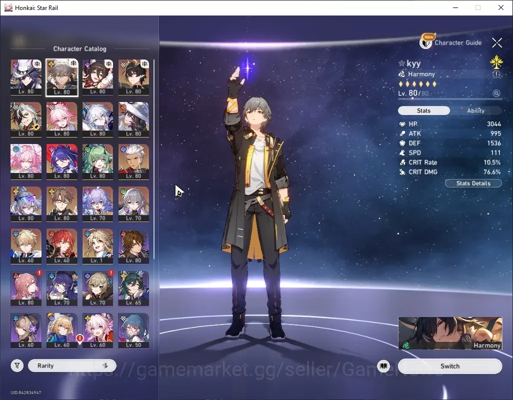 Honkai Star Rail Accounts Others ASIA|TL 70|11 Limited|Evanescia Prem Team|(Archer,Bothil,SW999)+Sign,Ashveil,Dante,Huo 1