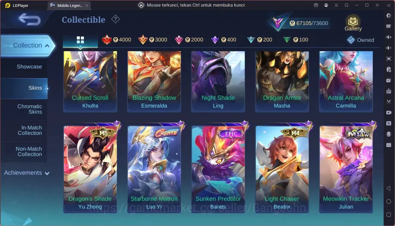 Mobile Legends: Bang Bang Accounts Global|Hero 130|Skin 260|Renowned|Prime Claude|San image 15