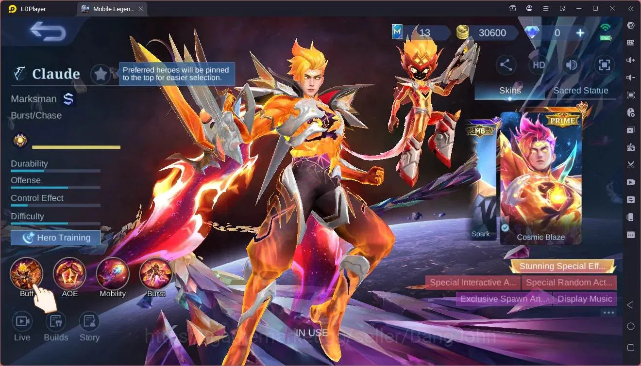 Mobile Legends: Bang Bang Accounts Global|Hero 130|Skin 260|Renowned|Prime Claude|San image 19