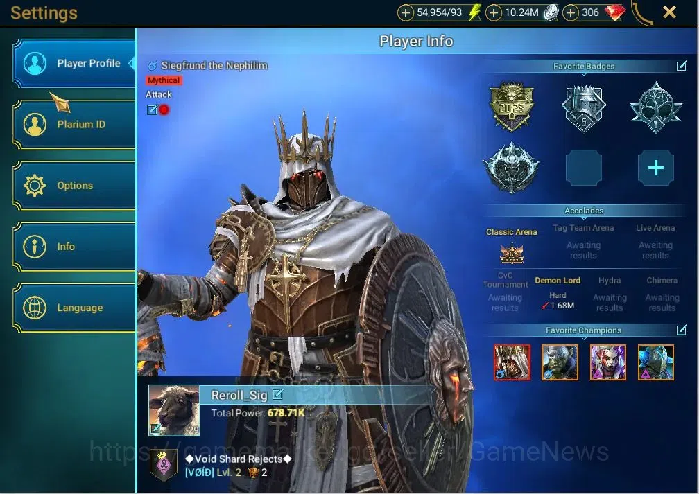 Raid: Shadow Legends Accounts Mid-Game Lv 29 |678K Power|Lv29 678.7K Power|1 Myth(Siegfrund)+22 2