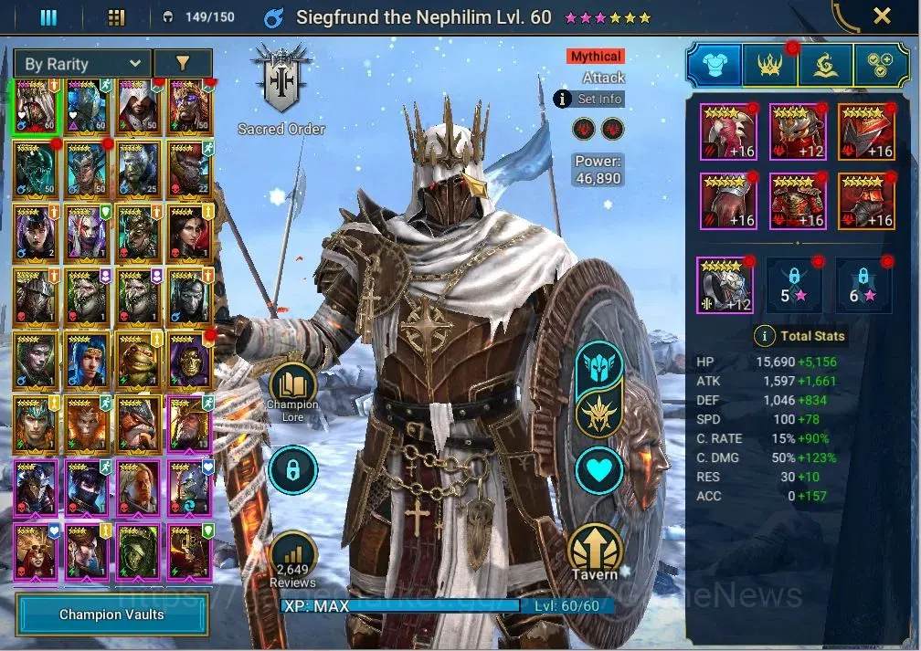 Raid: Shadow Legends Accounts Mid-Game Lv 29 |678K Power|Lv29 678.7K Power|1 Myth(Siegfrund)+22 3