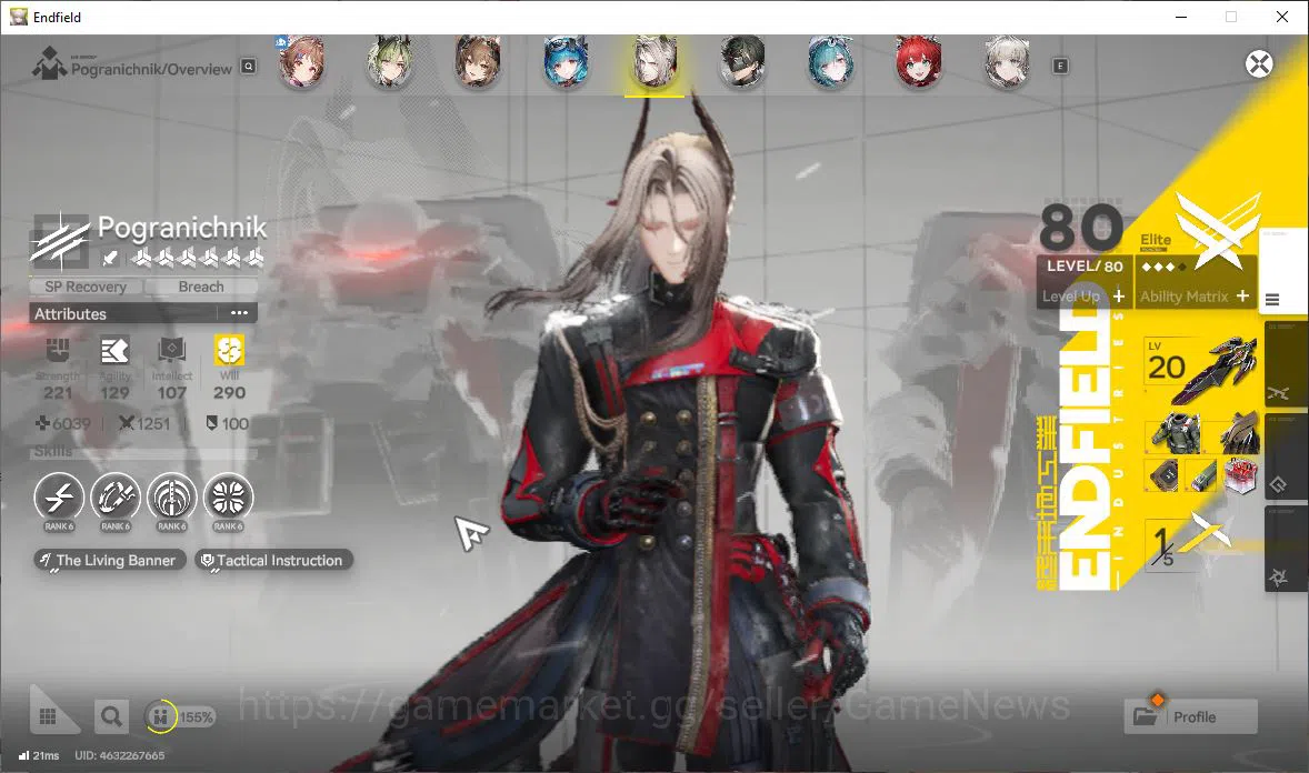 Arknights: Endfield Accounts ASIA|Lv56|SSR7(2Limit)+15(*6WP)|Laevatain+sign,Gil image 14