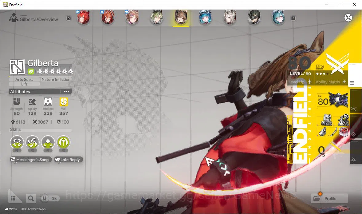 Arknights: Endfield Accounts ASIA|Lv56|SSR7(2Limit)+15(*6WP)|Laevatain+sign,Gil image 17