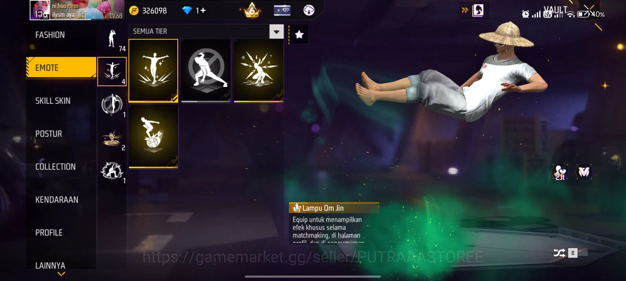 Free Fire Accounts Indonesia | SG TERKUAT -OPM & REAPER | MAX 2 OTW 3 | LEVEL AKUN  68 | TOTAL OUTFIT  1.914 10