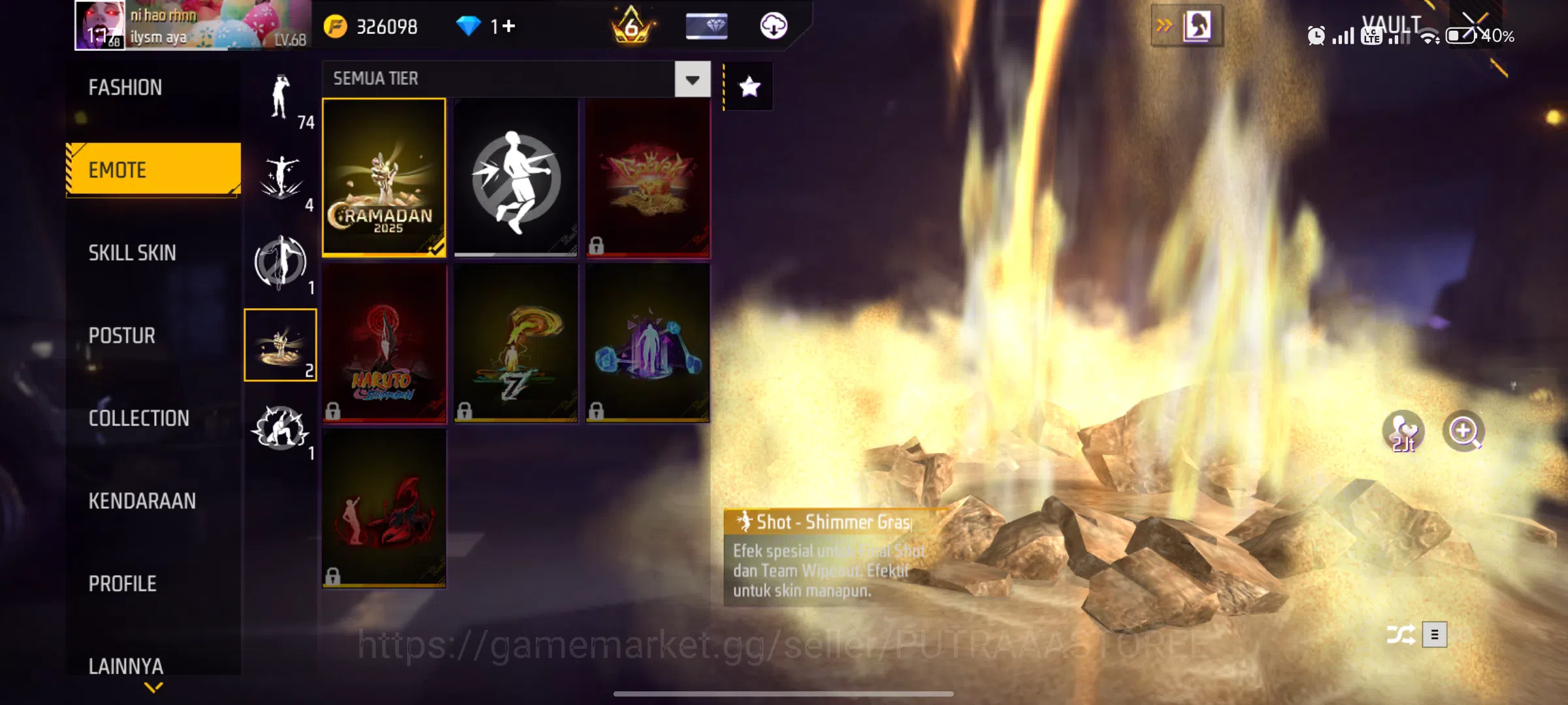 Free Fire Accounts Indonesia | SG TERKUAT -OPM & REAPER | MAX 2 OTW 3 | LEVEL AKUN  68 | TOTAL OUTFIT  1.914 11