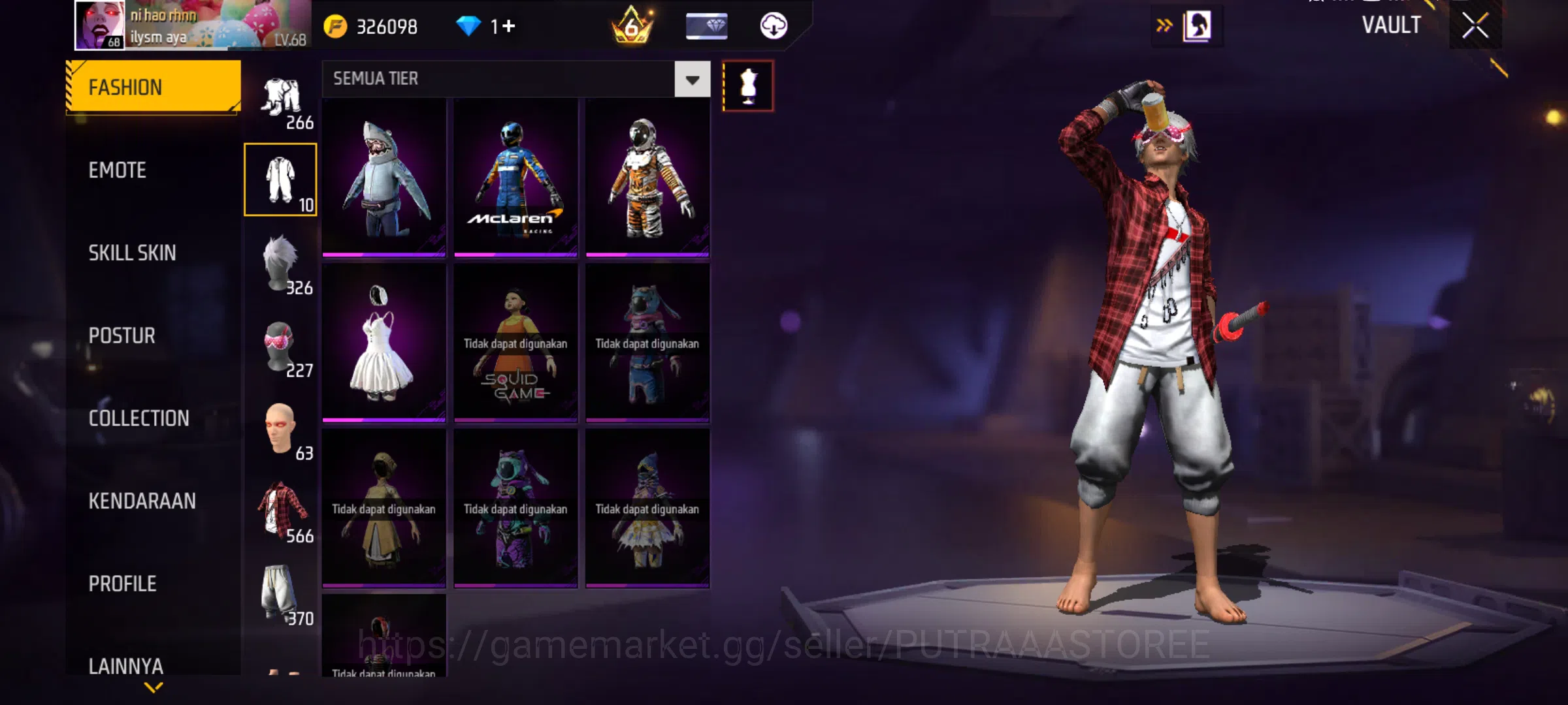 Free Fire Accounts Indonesia | SG TERKUAT -OPM & REAPER | MAX 2 OTW 3 | LEVEL AKUN  68 | TOTAL OUTFIT  1.914 2