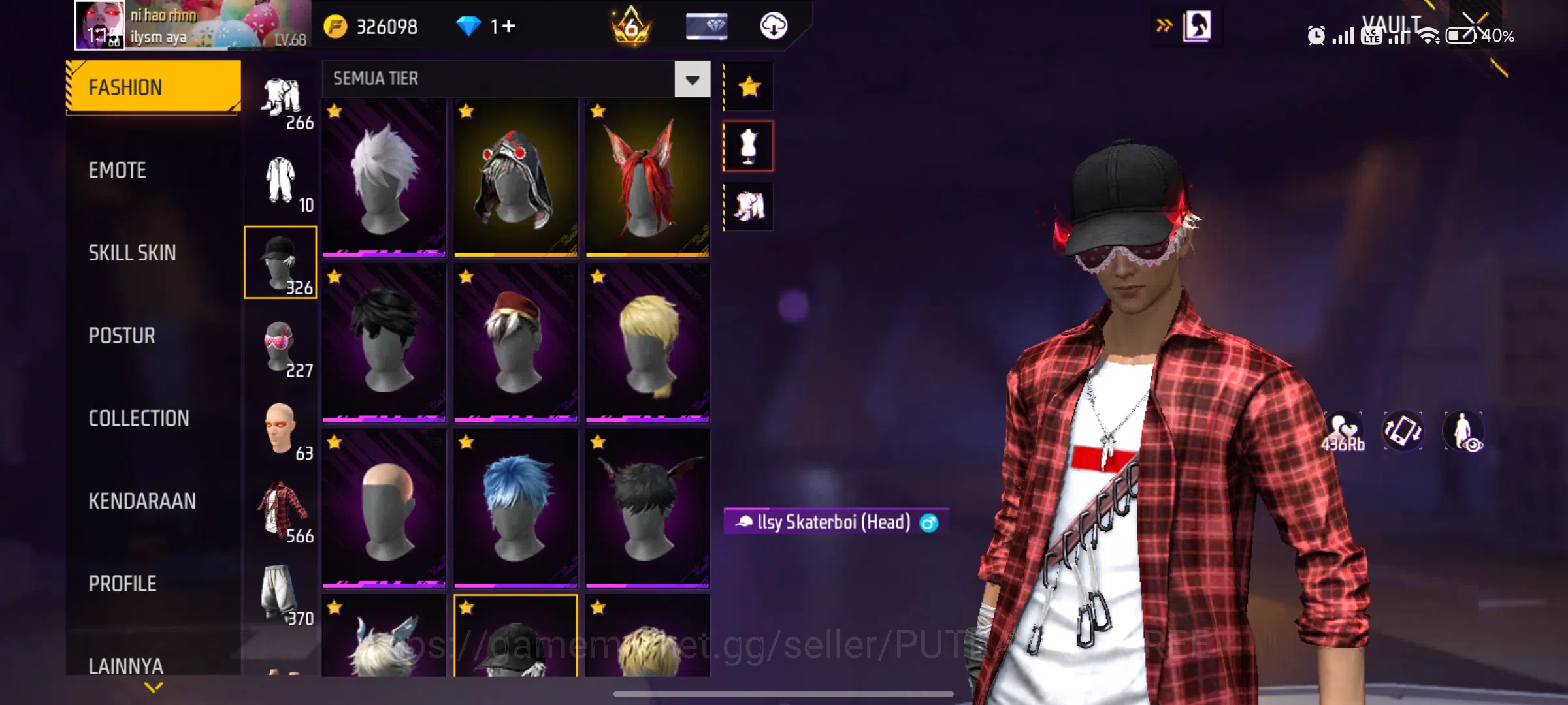 Free Fire Accounts Indonesia | SG TERKUAT -OPM & REAPER | MAX 2 OTW 3 | LEVEL AKUN  68 | TOTAL OUTFIT  1.914 3