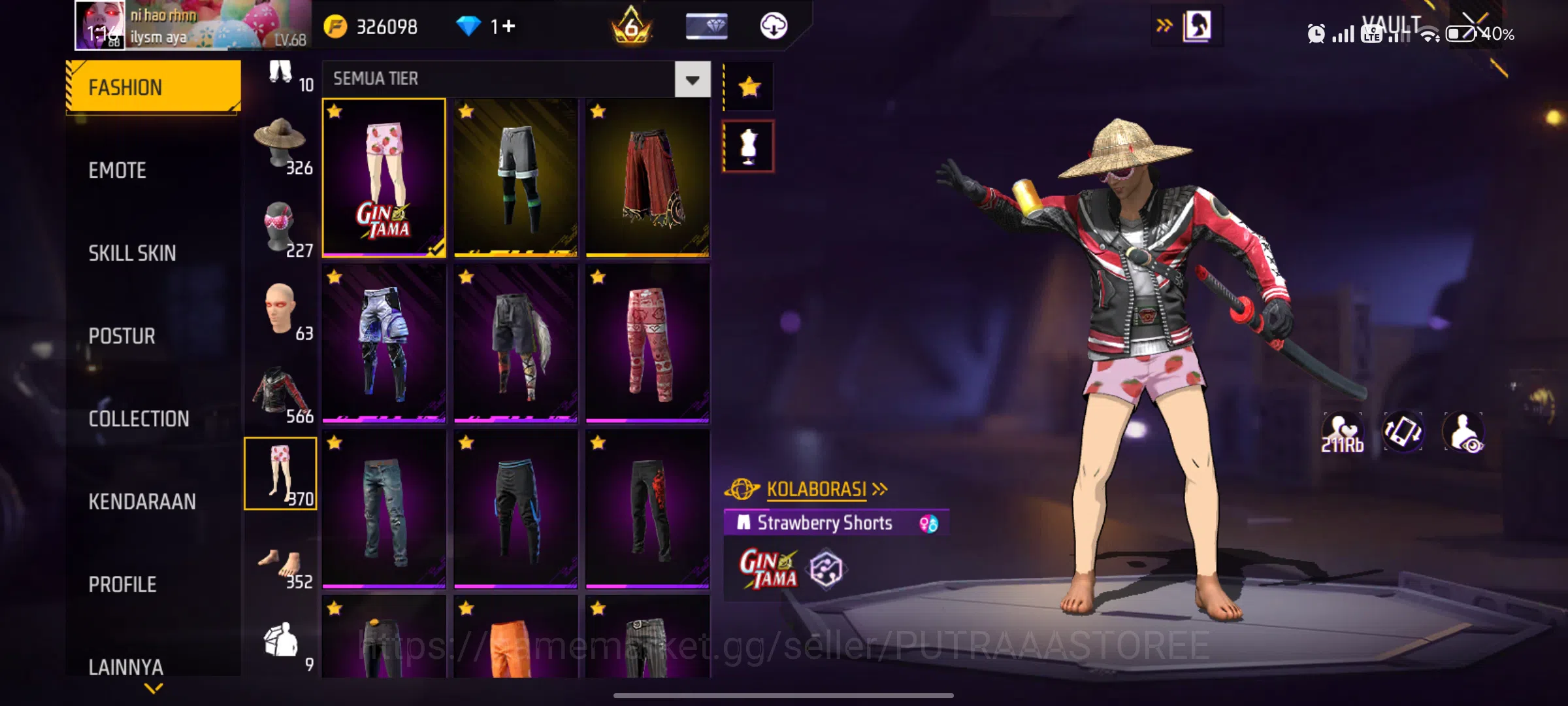 Free Fire Accounts Indonesia | SG TERKUAT -OPM & REAPER | MAX 2 OTW 3 | LEVEL AKUN  68 | TOTAL OUTFIT  1.914 8
