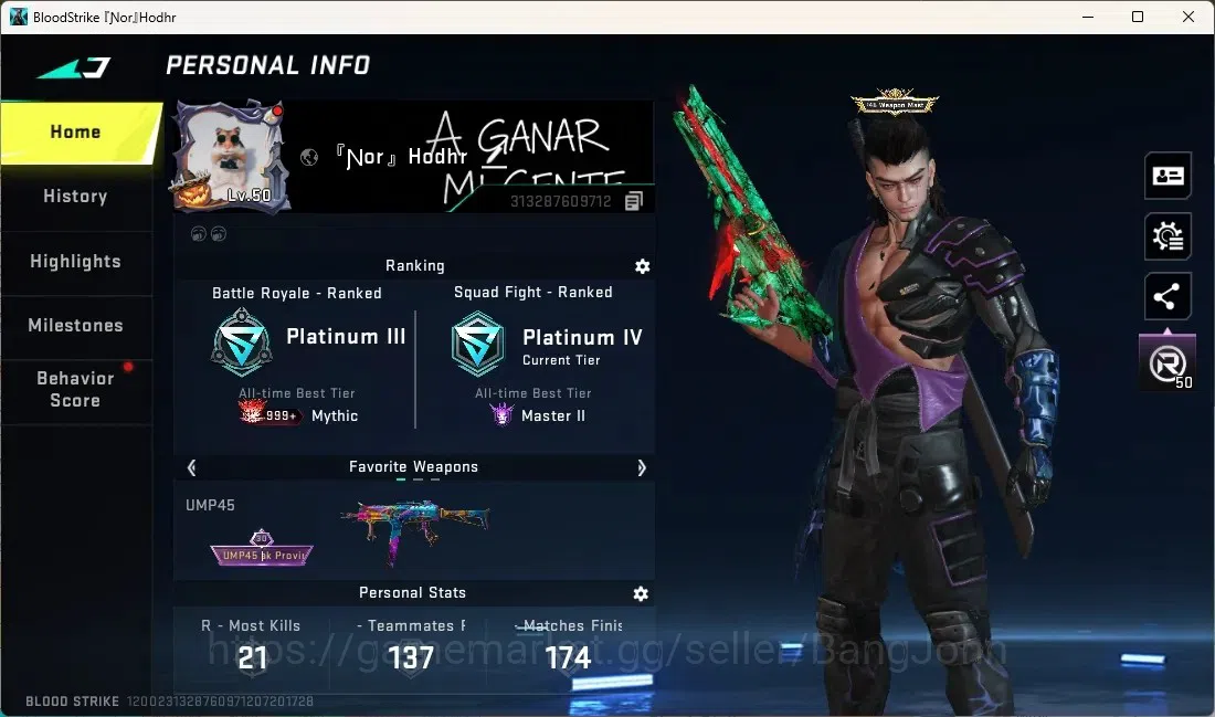 Blood Strike Accounts Others ASIA | 1 Eternal: MP5|1 Ultra Melee|3 EVA Guns|1 TR Gun|5 Ultra Gun|1 Epic Name Changing Card|4 1