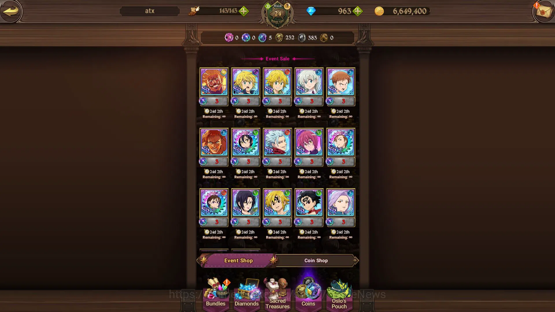 The Seven Deadly Sins: Grand Cross Accounts Asia|954K CC|Starter Ch4|963 DM|1 UR+Collab Fire F image 9