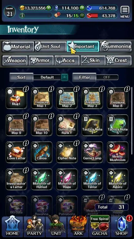 Last Cloudia Accounts GLOBAL|Rank 21|Ready Gacha 114K Crystal|Top Tier U image 11