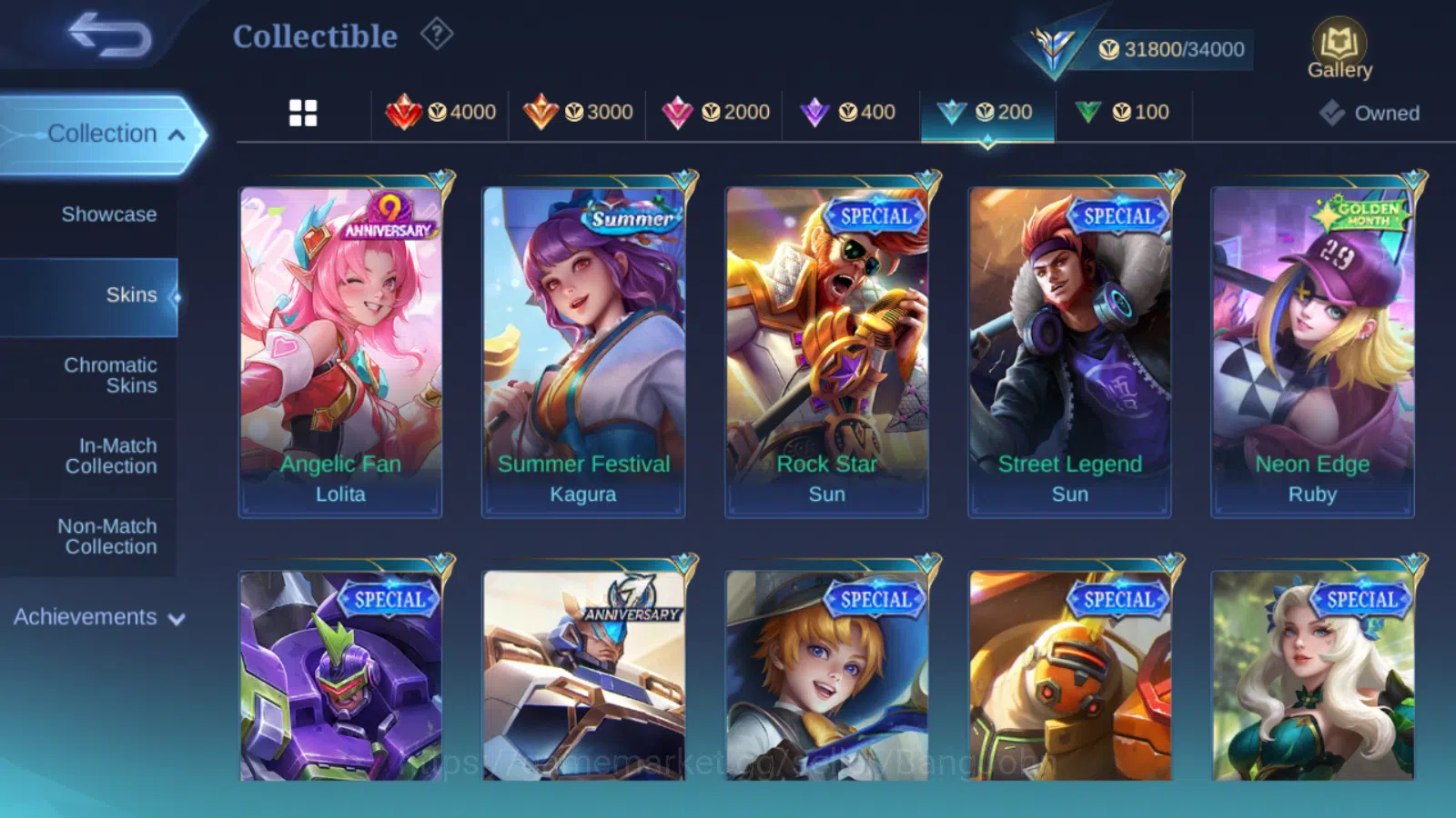 Mobile Legends: Bang Bang Accounts Others kof karina | cc natalia | lightborn tigreal | lightborn granger | blazing franco 13
